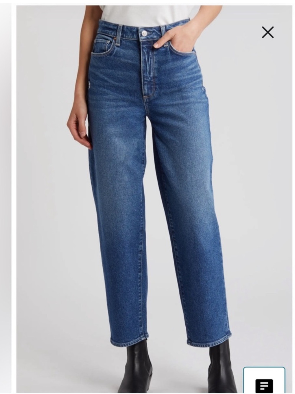 Paige High Rise Alexis Barrel Jeans With Covered Button Fly In Modernism